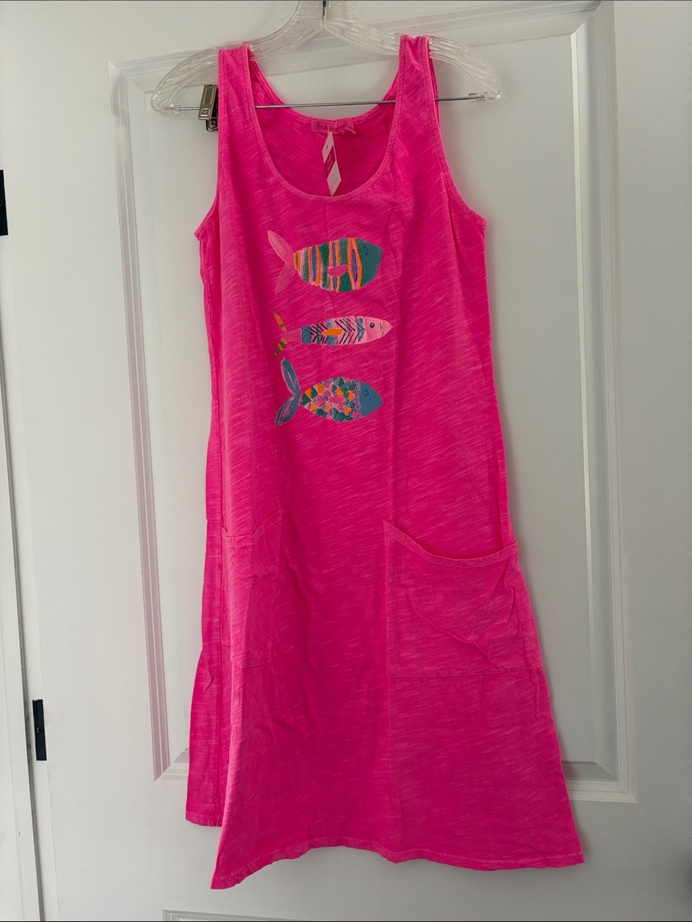 Fresh Produce Hot Pink Tank Dress Swim Coverup sz S